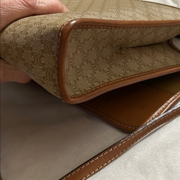 Celine Tan and Brown Monogram Messenger Bag - Picture 5 of 14